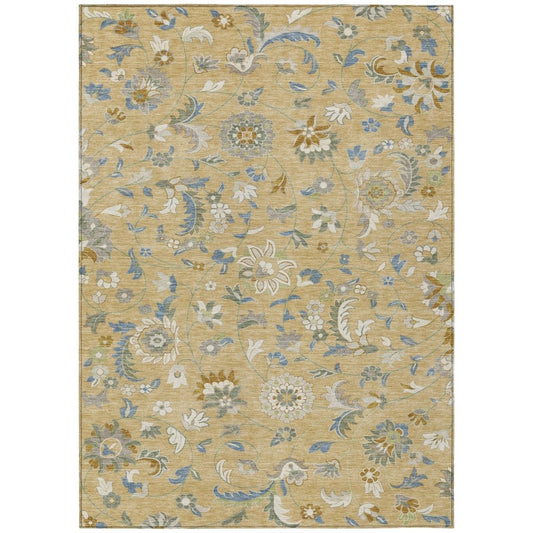 LOOMLAN Rugs Aveline Gold Washable Indoor-Outdoor Rug