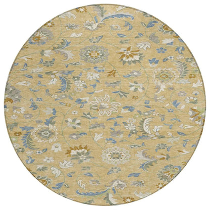 LOOMLAN Rugs Aveline Gold Washable Indoor-Outdoor Rug