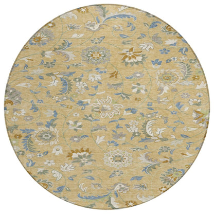LOOMLAN Rugs Aveline Gold Washable Indoor-Outdoor Rug