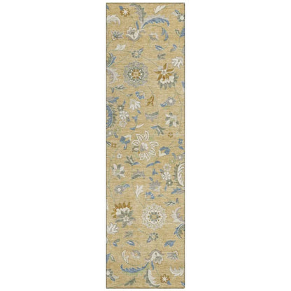LOOMLAN Rugs Aveline Gold Washable Indoor-Outdoor Rug