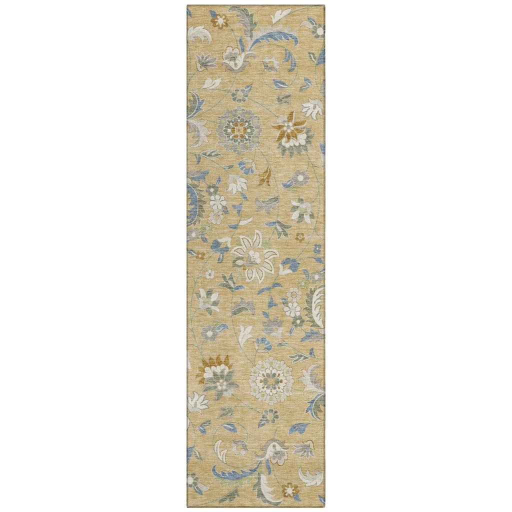 LOOMLAN Rugs Aveline Gold Washable Indoor-Outdoor Rug