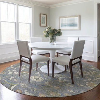 LOOMLAN Rugs Aveline Gray Washable Indoor-Outdoor Rug