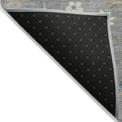 LOOMLAN Rugs Aveline Gray Washable Indoor-Outdoor Rug