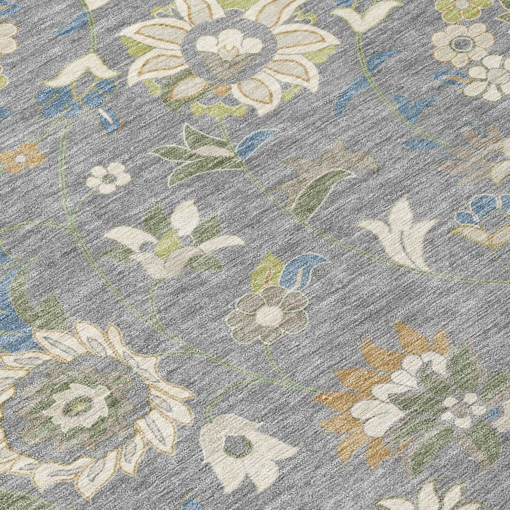 LOOMLAN Rugs Aveline Gray Washable Indoor-Outdoor Rug