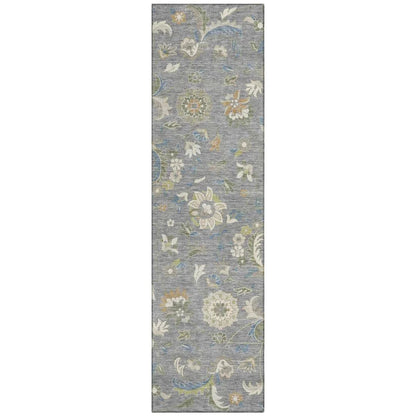 LOOMLAN Rugs Aveline Gray Washable Indoor-Outdoor Rug