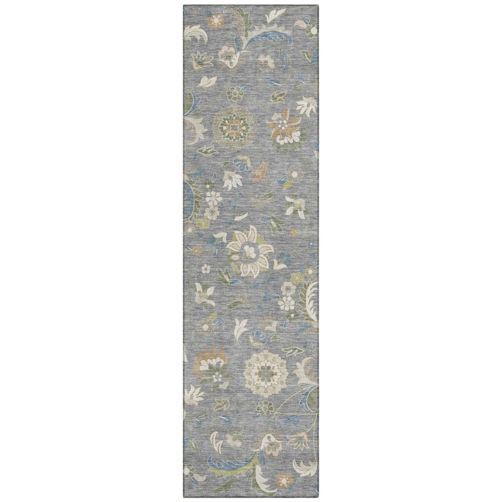 LOOMLAN Rugs Aveline Gray Washable Indoor-Outdoor Rug