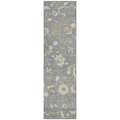 LOOMLAN Rugs Aveline Gray Washable Indoor-Outdoor Rug