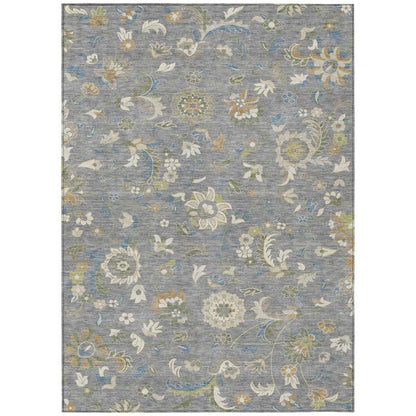 LOOMLAN Rugs Aveline Gray Washable Indoor-Outdoor Rug