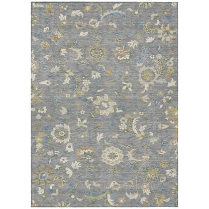 LOOMLAN Rugs Aveline Gray Washable Indoor-Outdoor Rug