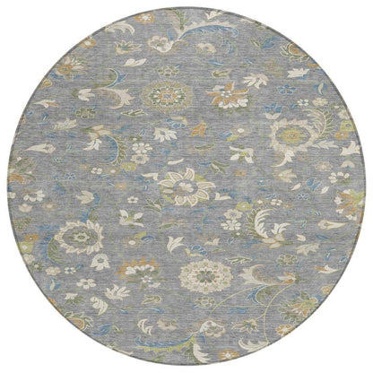 LOOMLAN Rugs Aveline Gray Washable Indoor-Outdoor Rug