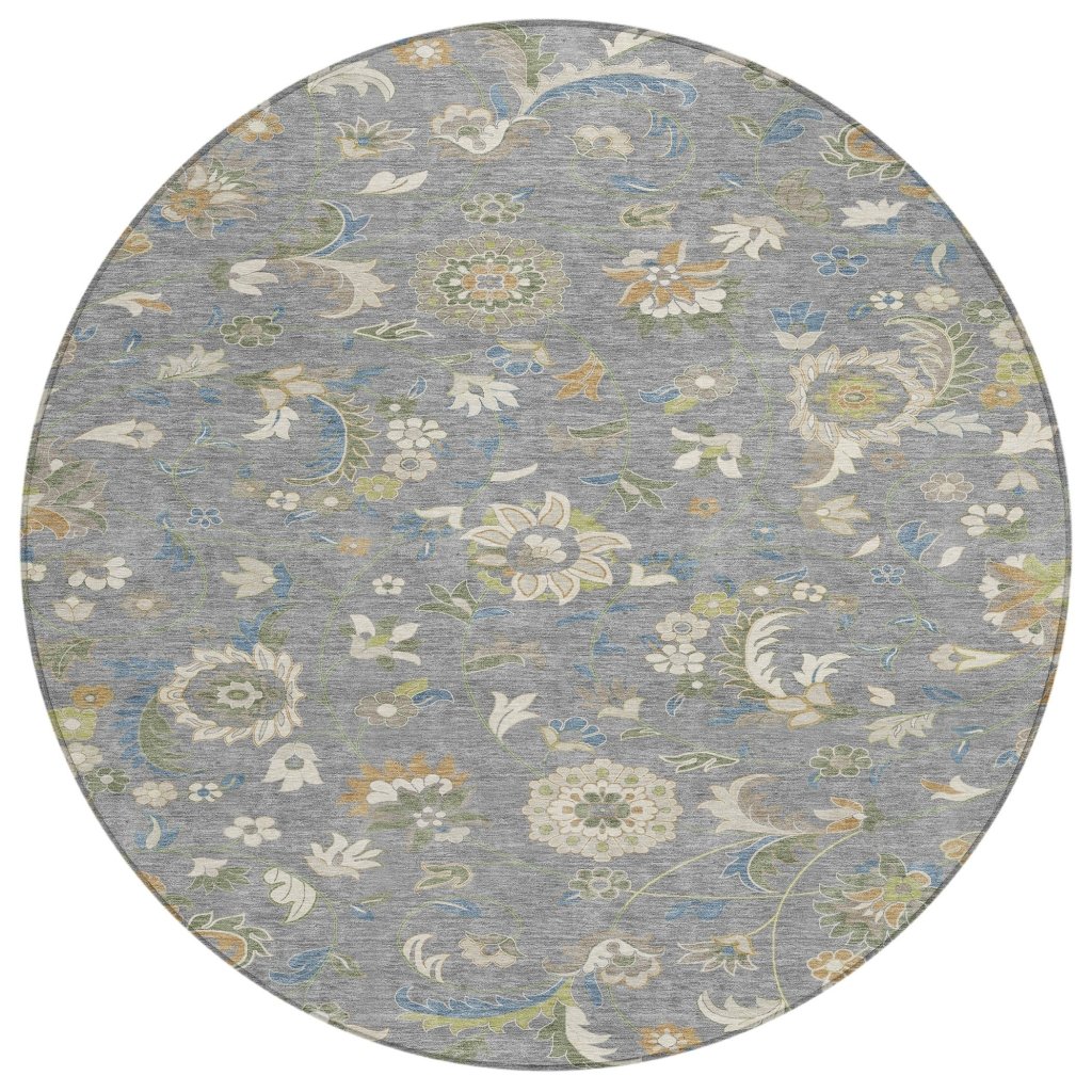 LOOMLAN Rugs Aveline Gray Washable Indoor-Outdoor Rug