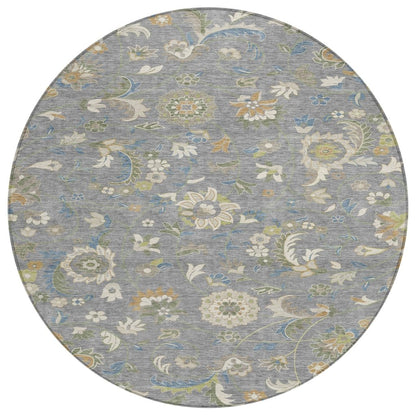 LOOMLAN Rugs Aveline Gray Washable Indoor-Outdoor Rug