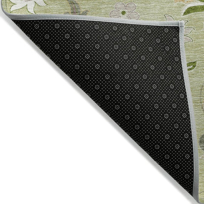 LOOMLAN Rugs Aveline Green Washable Indoor-Outdoor Rug
