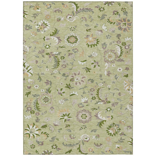LOOMLAN Rugs Aveline Green Washable Indoor-Outdoor Rug