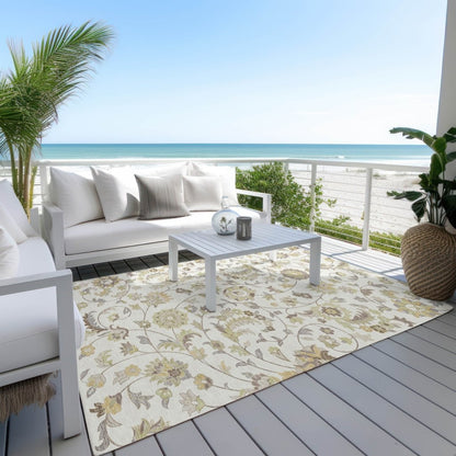 LOOMLAN Rugs Aveline Ivory Washable Indoor-Outdoor Rug