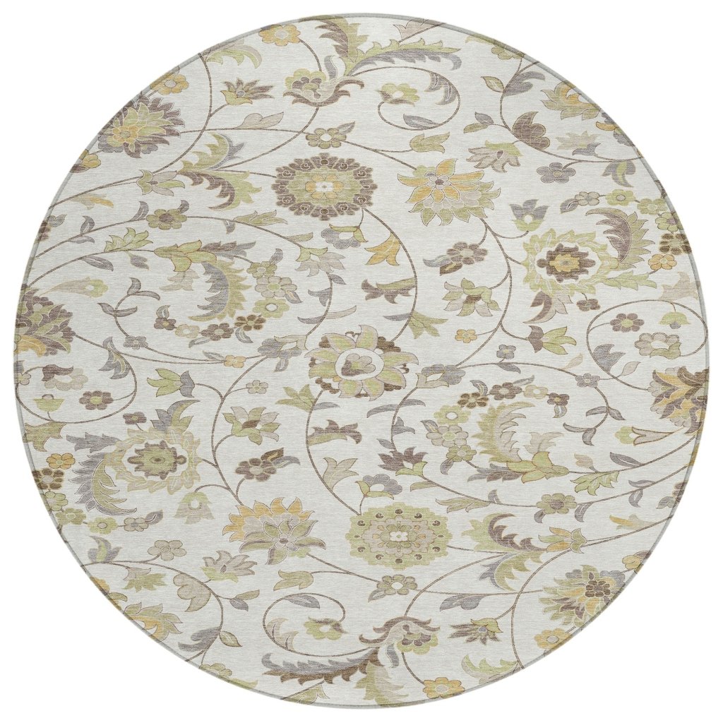 LOOMLAN Rugs Aveline Ivory Washable Indoor-Outdoor Rug