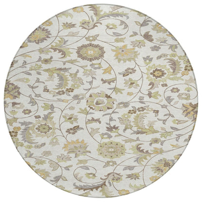 LOOMLAN Rugs Aveline Ivory Washable Indoor-Outdoor Rug