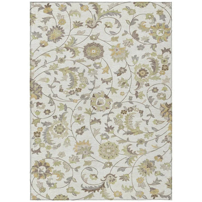 LOOMLAN Rugs Aveline Ivory Washable Indoor-Outdoor Rug