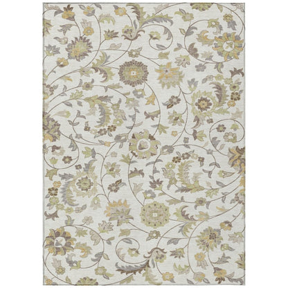 LOOMLAN Rugs Aveline Ivory Washable Indoor-Outdoor Rug