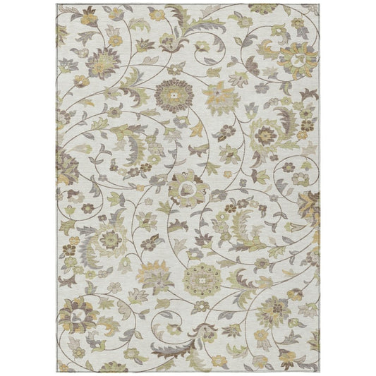 LOOMLAN Rugs Aveline Ivory Washable Indoor-Outdoor Rug