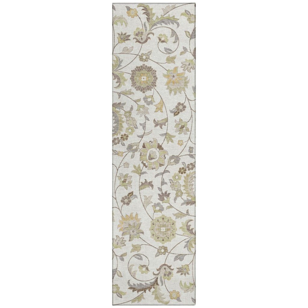 LOOMLAN Rugs Aveline Ivory Washable Indoor-Outdoor Rug