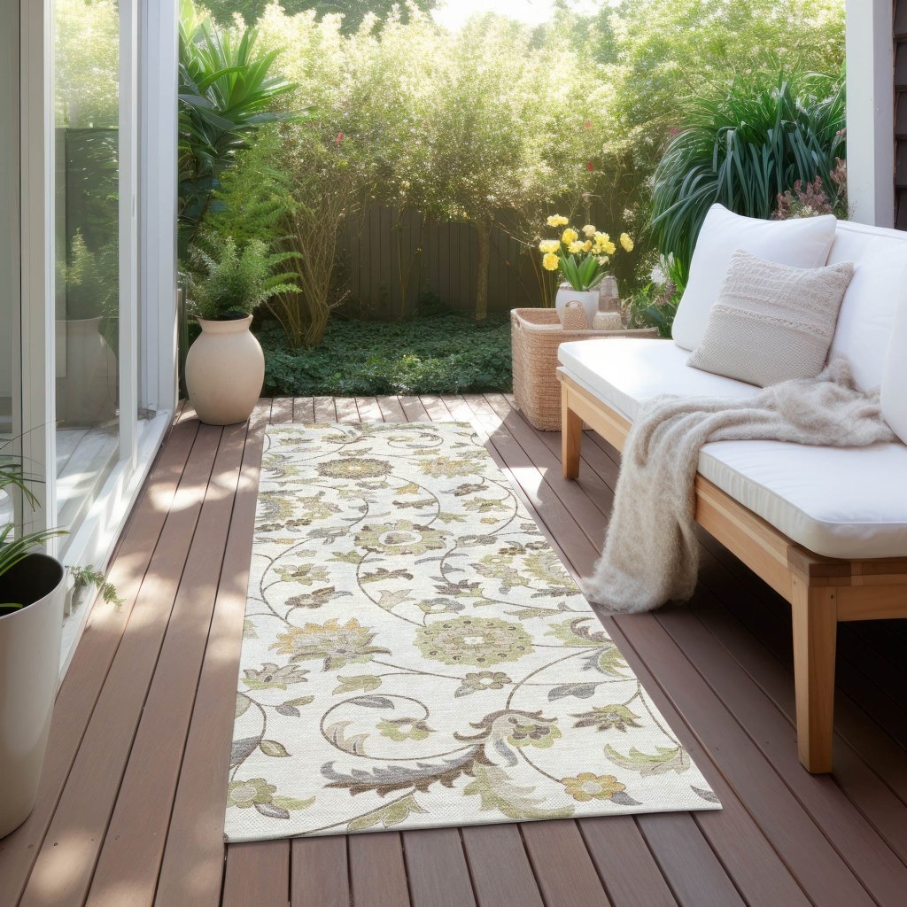 LOOMLAN Rugs Aveline Ivory Washable Indoor-Outdoor Rug