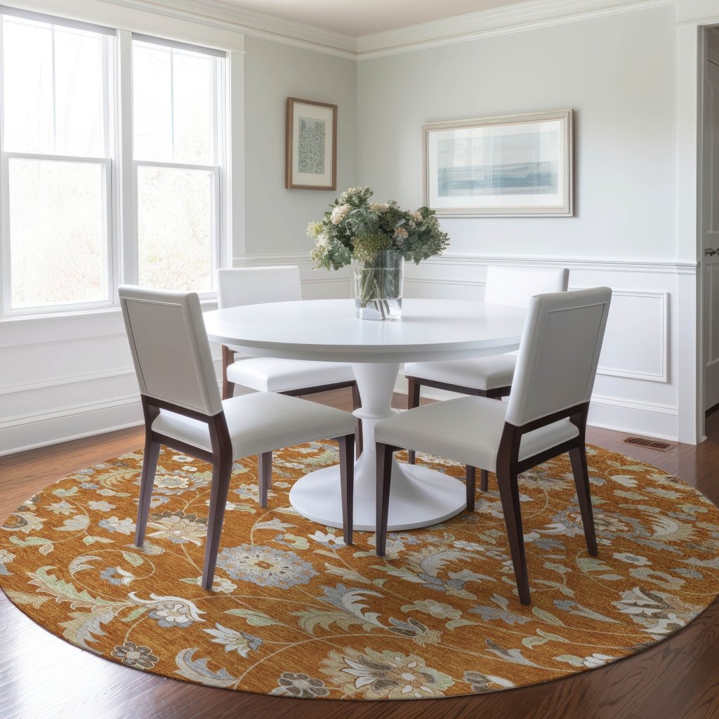 LOOMLAN Rugs Aveline Orange Washable Indoor-Outdoor Rug