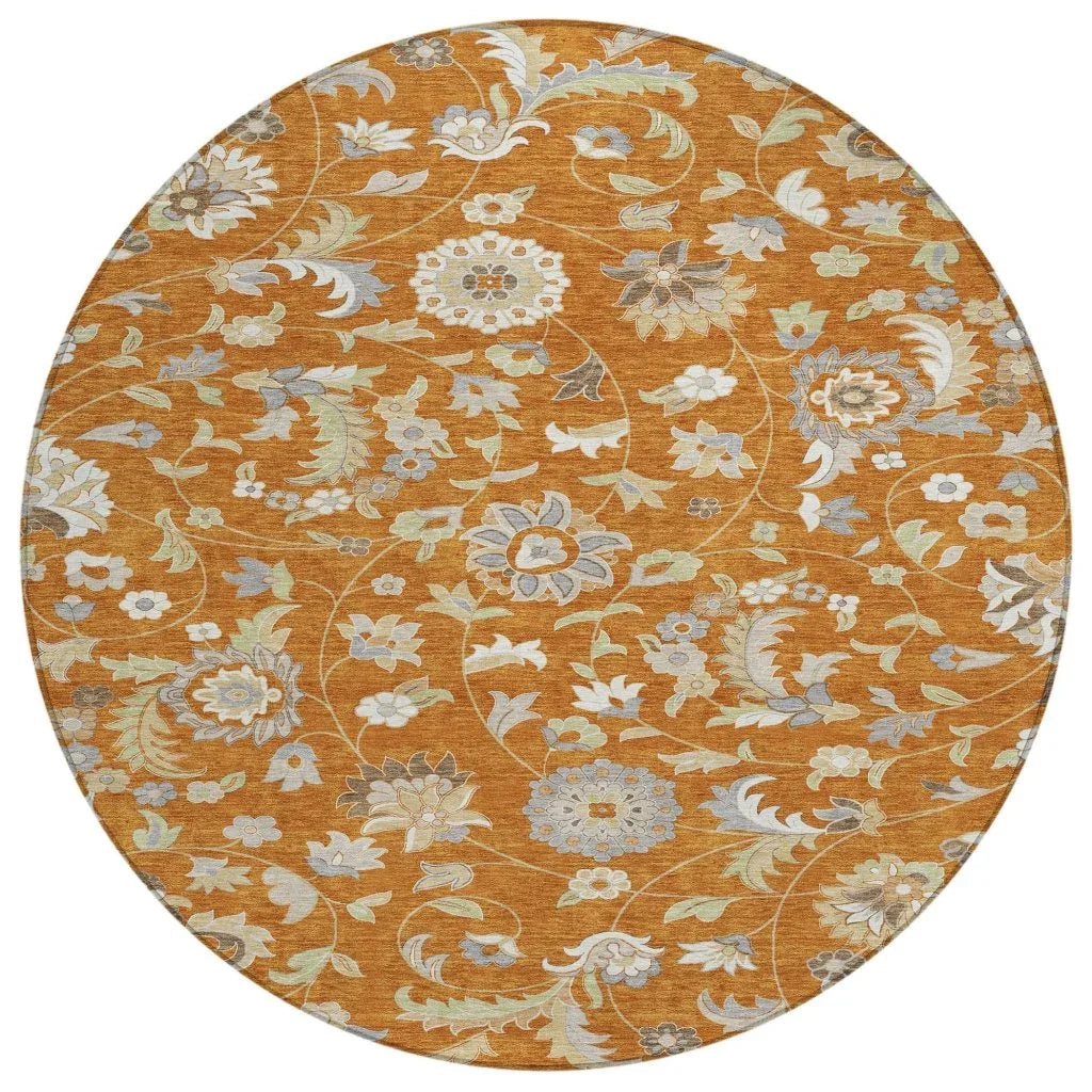 LOOMLAN Rugs Aveline Orange Washable Indoor-Outdoor Rug