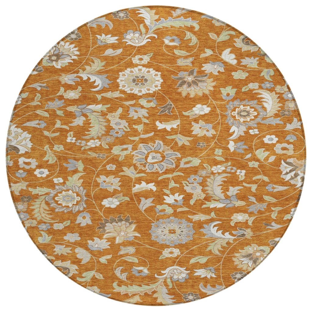 LOOMLAN Rugs Aveline Orange Washable Indoor-Outdoor Rug