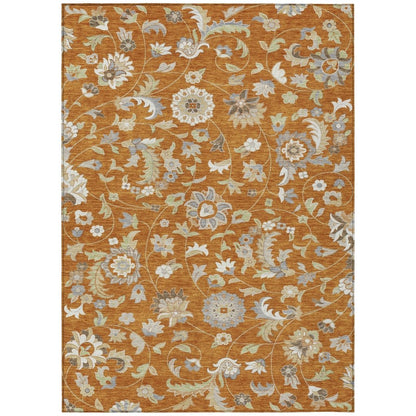 LOOMLAN Rugs Aveline Orange Washable Indoor-Outdoor Rug
