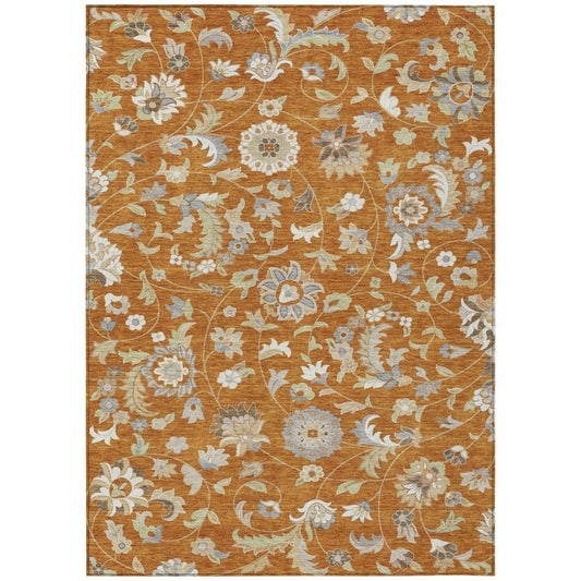 LOOMLAN Rugs Aveline Orange Washable Indoor-Outdoor Rug