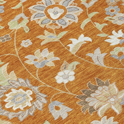 LOOMLAN Rugs Aveline Orange Washable Indoor-Outdoor Rug
