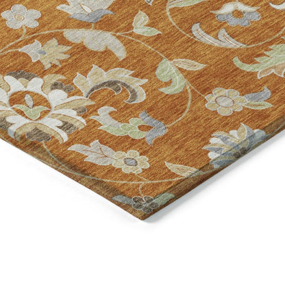 LOOMLAN Rugs Aveline Orange Washable Indoor-Outdoor Rug