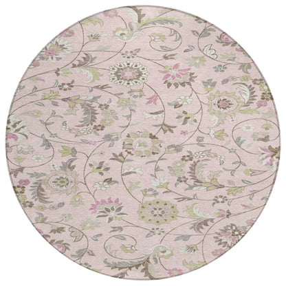 LOOMLAN Rugs Aveline Pink Washable Indoor-Outdoor Rug