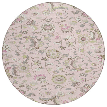 LOOMLAN Rugs Aveline Pink Washable Indoor-Outdoor Rug