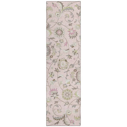 LOOMLAN Rugs Aveline Pink Washable Indoor-Outdoor Rug