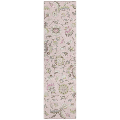 LOOMLAN Rugs Aveline Pink Washable Indoor-Outdoor Rug