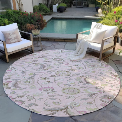 LOOMLAN Rugs Aveline Pink Washable Indoor-Outdoor Rug