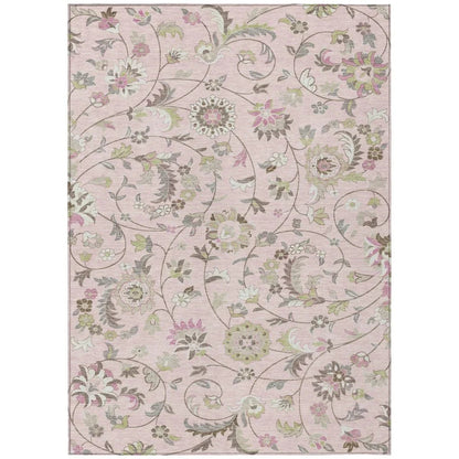 LOOMLAN Rugs Aveline Pink Washable Indoor-Outdoor Rug