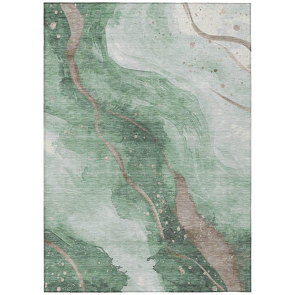 LOOMLAN Rugs Avelora Green Washable Indoor-Outdoor Rug