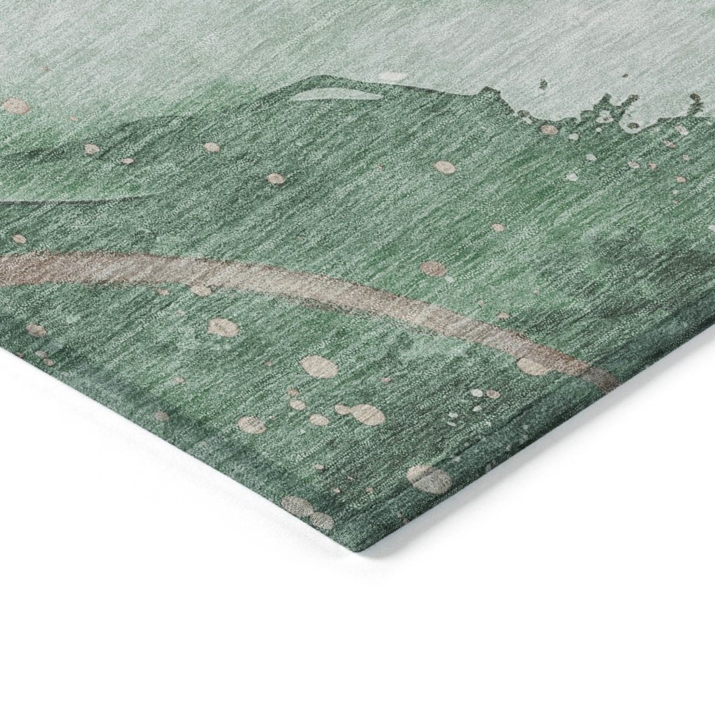 LOOMLAN Rugs Avelora Green Washable Indoor-Outdoor Rug