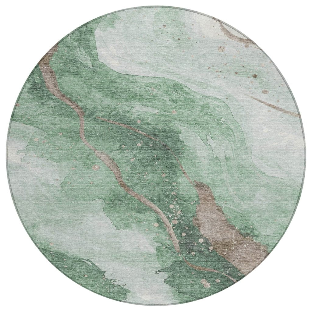 LOOMLAN Rugs Avelora Green Washable Indoor-Outdoor Rug