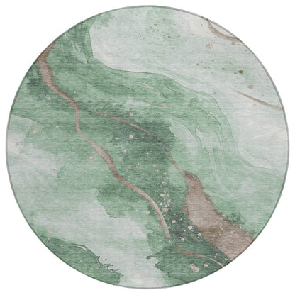 LOOMLAN Rugs Avelora Green Washable Indoor-Outdoor Rug
