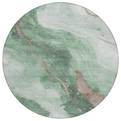 LOOMLAN Rugs Avelora Green Washable Indoor-Outdoor Rug
