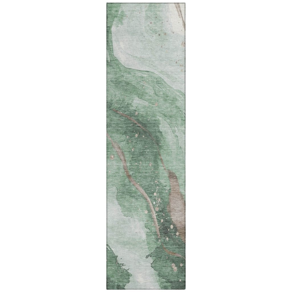 LOOMLAN Rugs Avelora Green Washable Indoor-Outdoor Rug