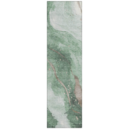 LOOMLAN Rugs Avelora Green Washable Indoor-Outdoor Rug