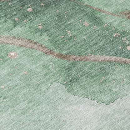 LOOMLAN Rugs Avelora Green Washable Indoor-Outdoor Rug