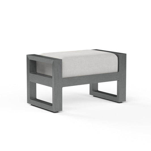 Redondo Cast Silver Sunbrella Upholstered Outdoor Ottoman