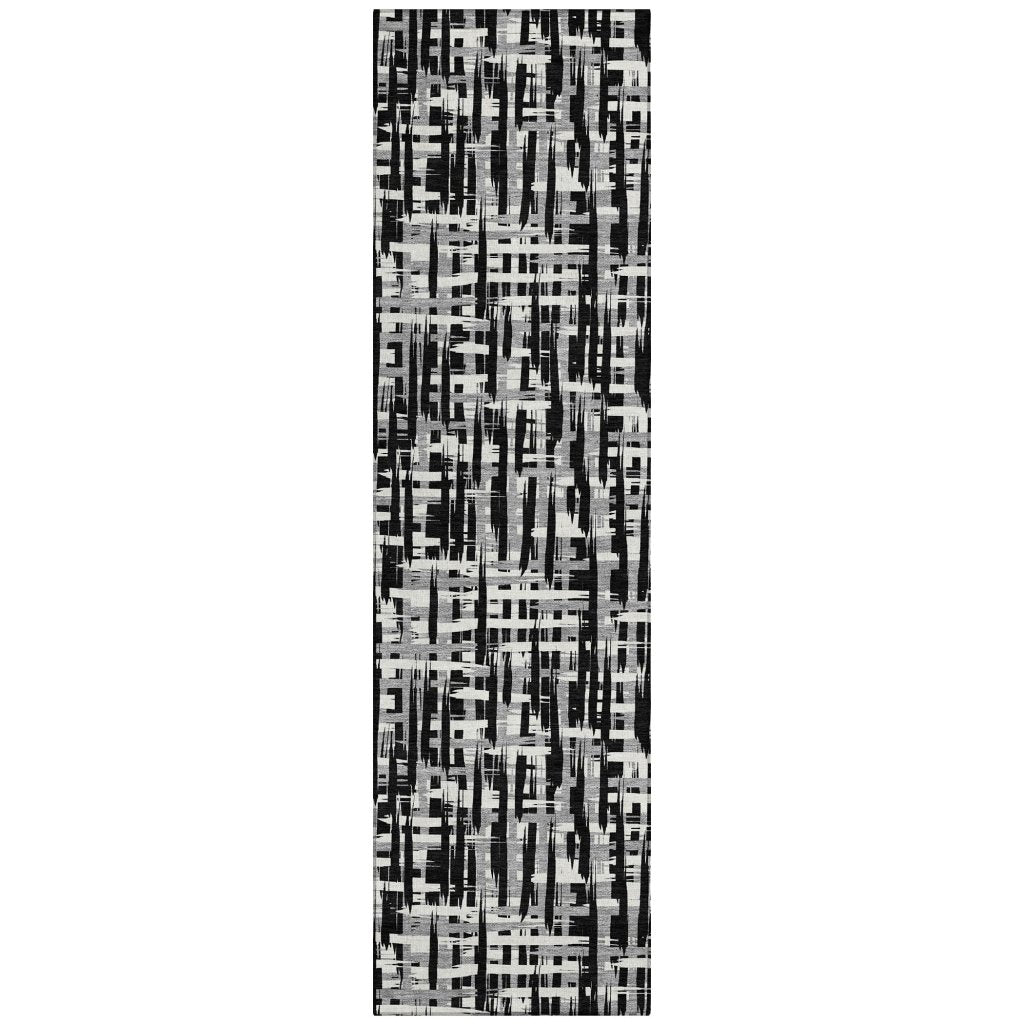 LOOMLAN Rugs Ayani Black Washable Indoor-Outdoor Rug