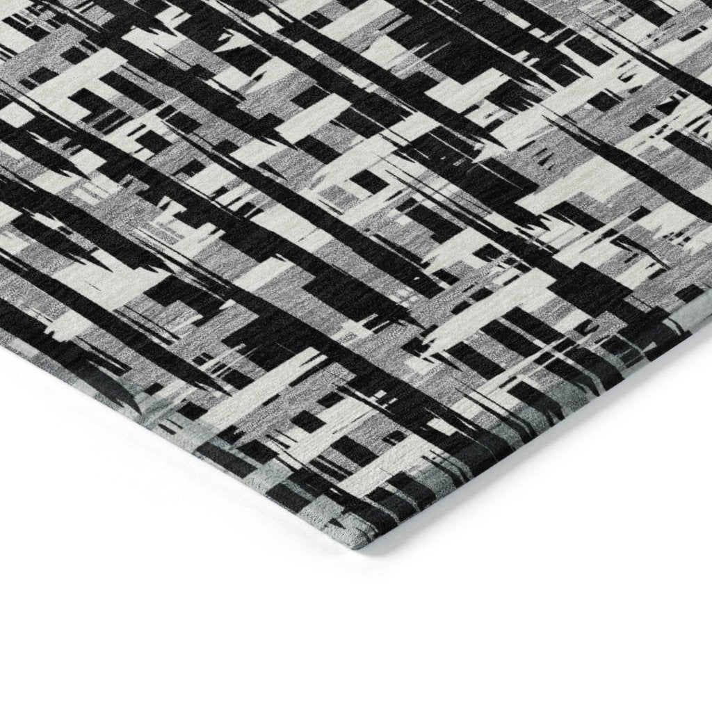 LOOMLAN Rugs Ayani Black Washable Indoor-Outdoor Rug